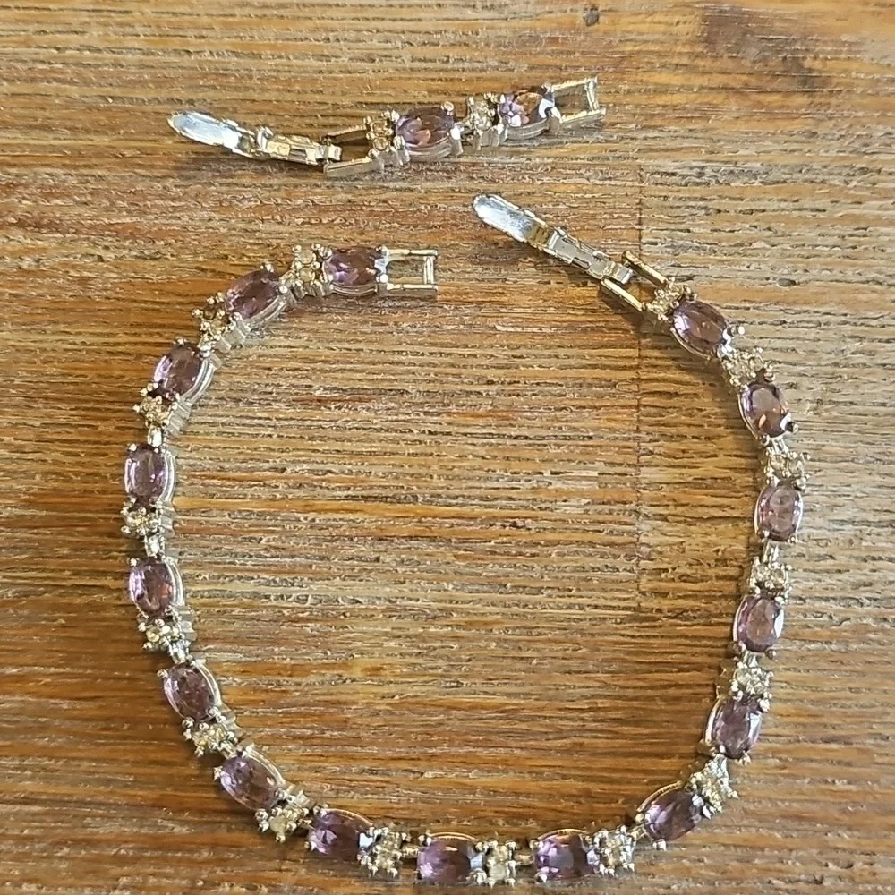 AVON February Birthstone Elegant Tennis Bracelet With Amethyst Purple